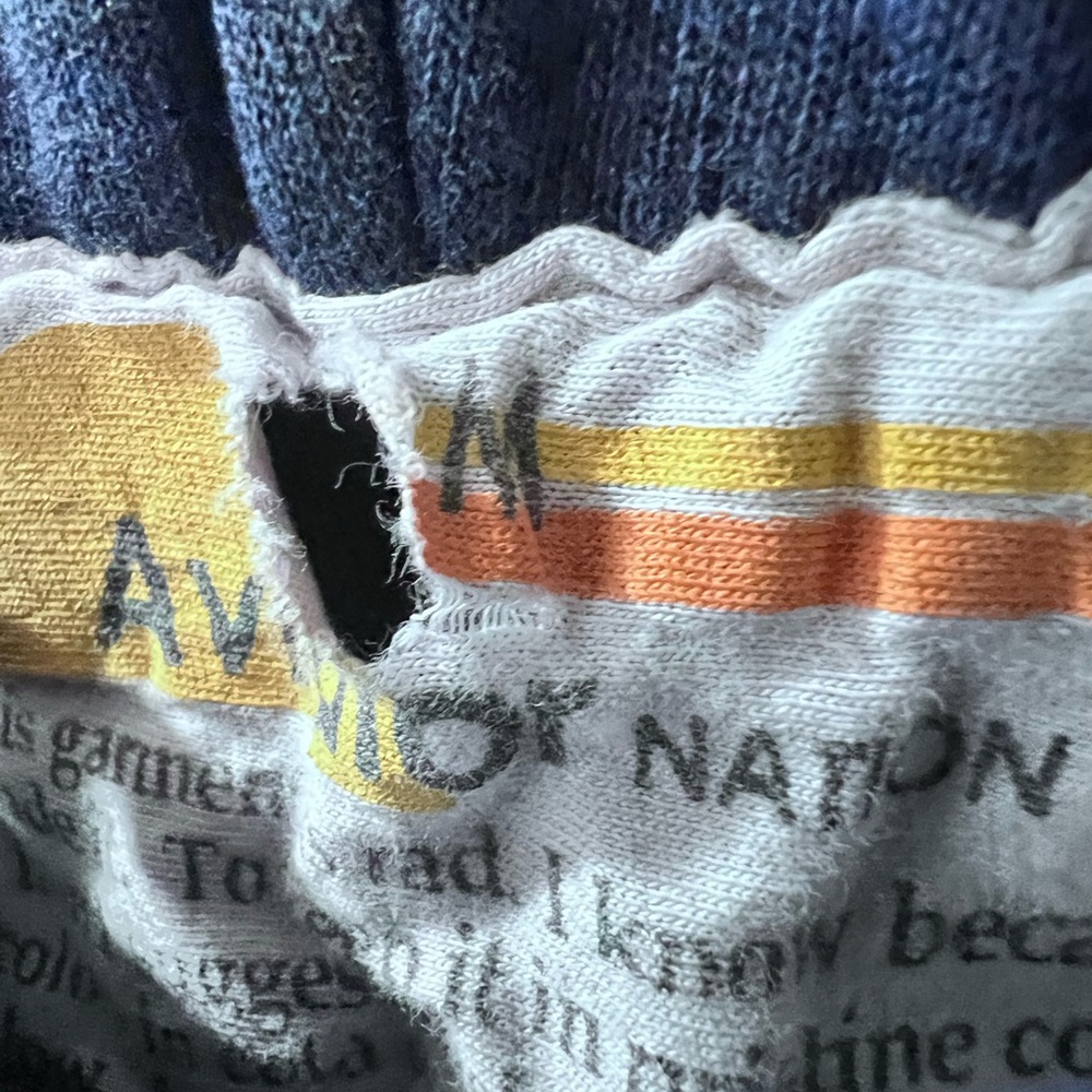 Aviator Nation Joggers with Colorful Pink and Yellow Stripes Navy Medium EUC - Picture 5 of 9